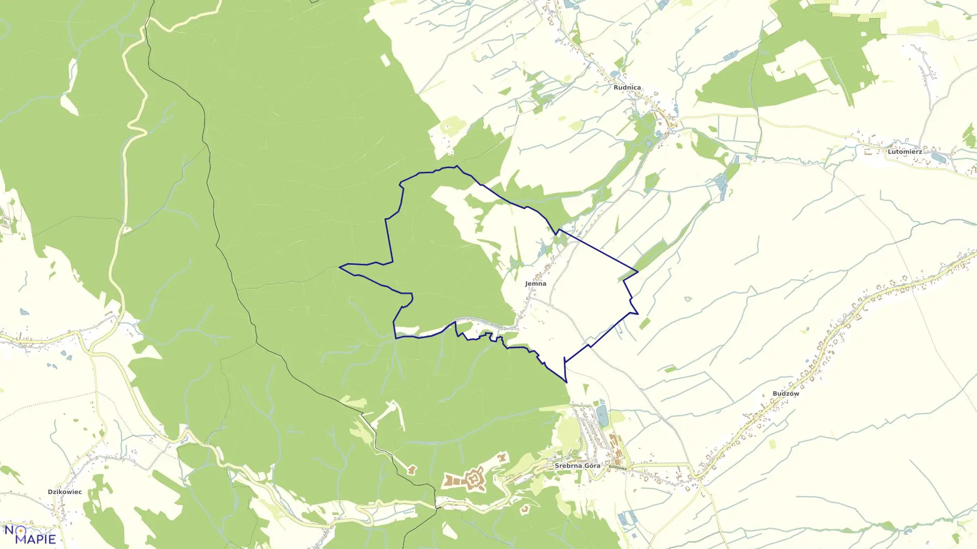 Mapa obrębu JEMNA w gminie Stoszowice